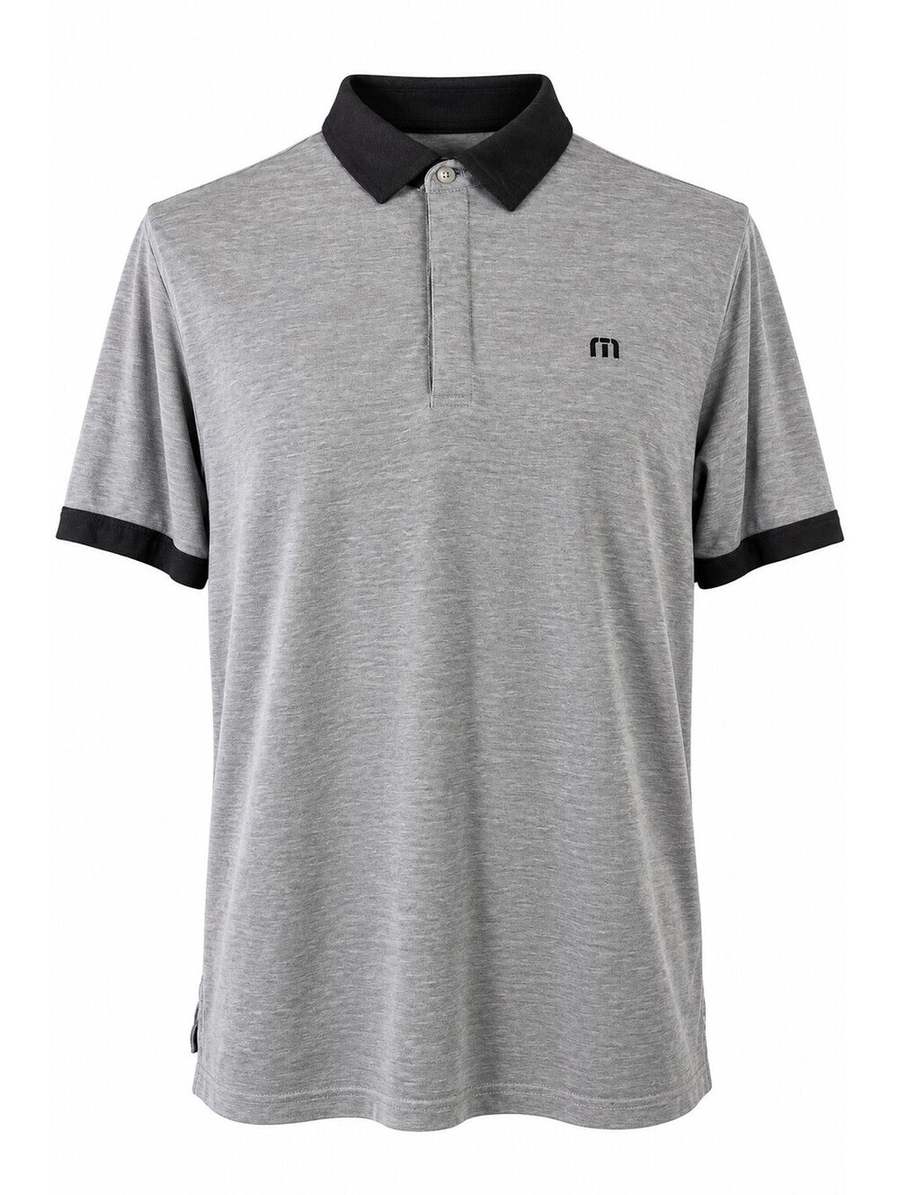 Travis Mathew Gray Black Pima Cotton Golf Polo Large